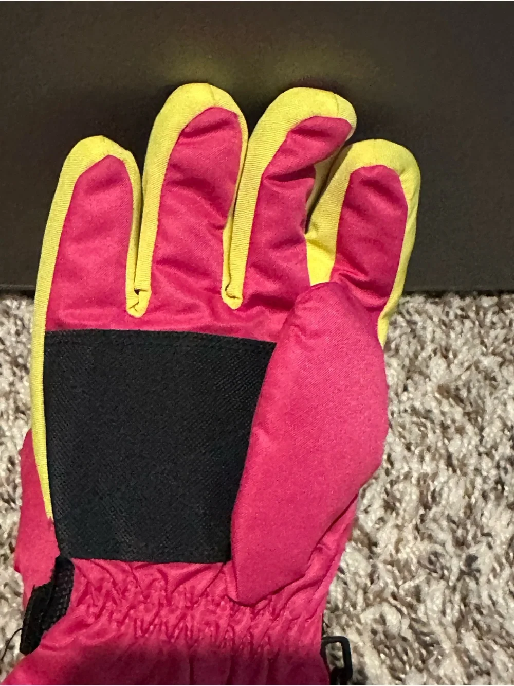 Kids Waterproof Winter Gloves - Pink & Yellow